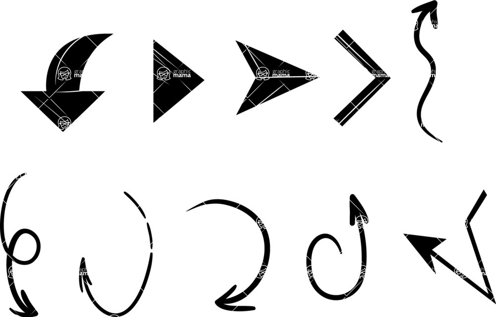 Vector silhouettes - Vector Arrow Icon Silhouettes Set